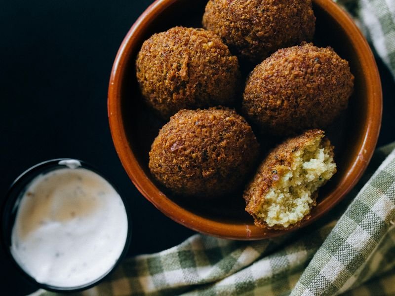 Falafel (Deep Fried Balls of Ground Chickpeas and Fava Beans)